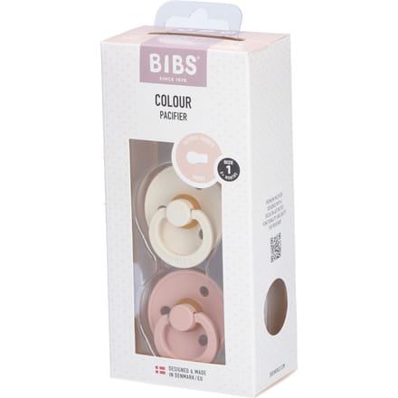 BIBS Colour Fopspeen - 0-6 mnd - 2-pack - Rond - Ivory/Blush