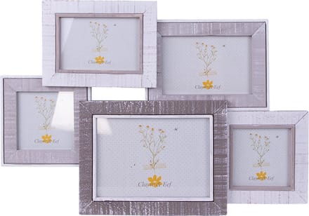 Clayre & Eef Fotolijst 18x13 cm Grijs Wit Hout