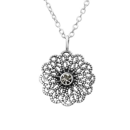 Montebello Ketting Amyra Black - 925 Zilver - Vintage - ∅14mm – 45cm