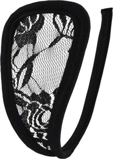 Zwarte C-string - sexy invisible slipje - c-vorm - kant - lace - onzichtbaar - ondergoed - slip - string - ademend - C-string