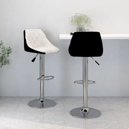 vidaXL - Barkrukken - 2 - st - kunstleer - wit - en - zwart