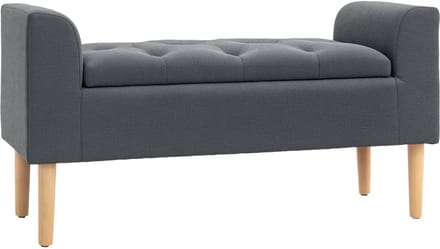HOMCOM-Opbergpoef-Linnen-Feel Polyester Stof-116x44x58cm-Donkergrijs