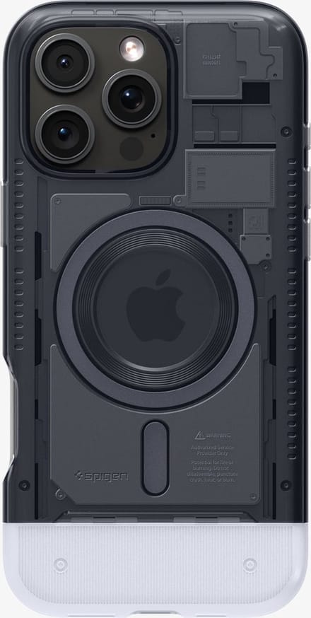 Spigen Classic C1 MagFit Hoesje Geschikt voor Apple iPhone 16 Pro Max - Compatibel met MagSafe - Retro Back Cover - Graphite