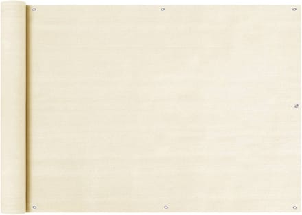 vidaXL - Balkonscherm - 75x400 - cm - HDPE - crèmekleurig