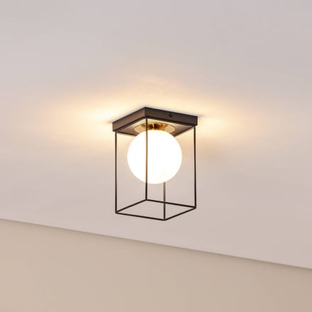 SIGMA Plafondlamp Aroma, 1-lamp, zwart/wit/goud, staal