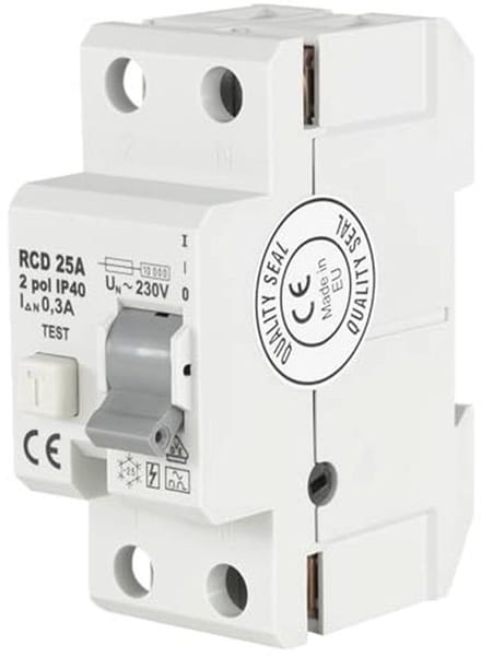 Aardlekschakelaar 2-polig 25 A 0,30 A voor veilige elektrische installaties