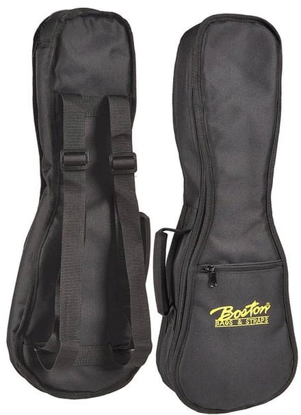 Ukeleletas Sopraan Ukelele Boston UK-10 gevoerd 10 mm Zwart