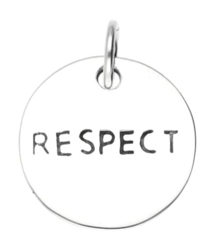 Zilveren Respect kettinghanger