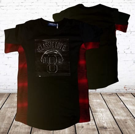 Jongens t-shirts classic zwart/rood - Zwart - 110/116