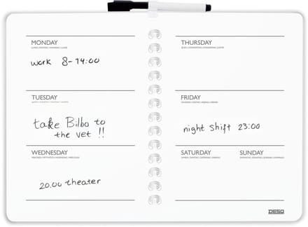 Planbord Week | Magnetisch Whiteboard | Weekplanner | 39,5 x 28 cm + Marker + Magneet