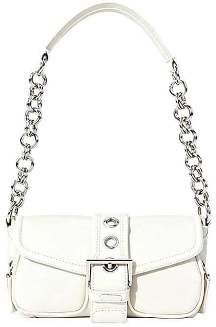 Dames schoudertas & handtas – Halvemaanvormige underarm bag – Stijlvol – Wit