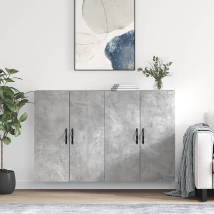 vidaXL - Hangkasten - 2 - st - bewerkt - hout - betongrijs