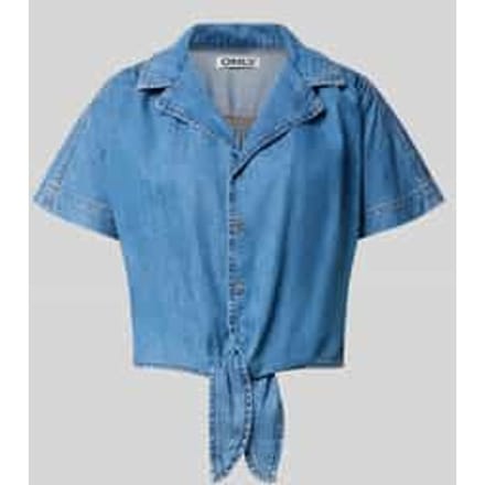 Korte jeansblouse van puur katoen model 'PAULA'