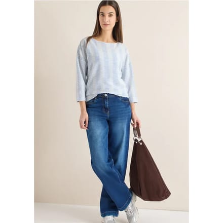 Gestreept shirt met structuur