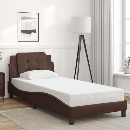vidaXL - Bedframe - zonder - matras - "Zadar" - kunstleer - bruin - 100x200 - cm