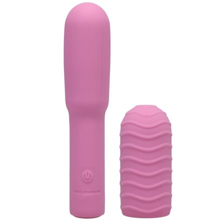 Doc Johnson - Elite - Mini Vibrator with Interchangeable Attachment - 4 / 10 cm