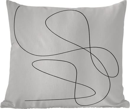 Buitenkussen - Line art - Minimalisme - Abstract - 45x45 cm - Weerbestendig