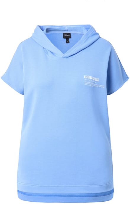 Ulla Popken - Dames - Functionele hoodie sneldrogend capuchon mouwloos - Lichtblauw - Maat 42+