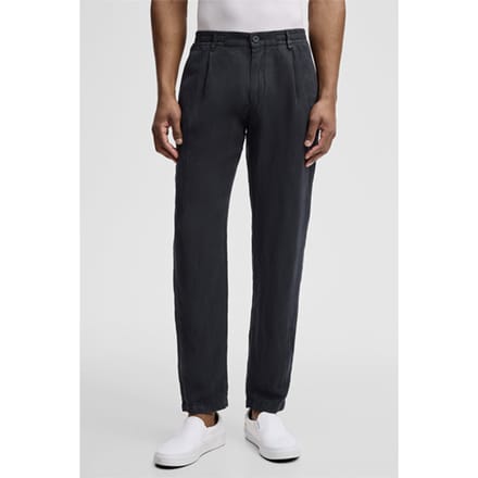 Chino van Lui met linnen, marineblauw