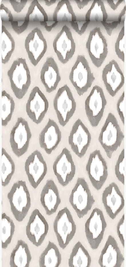Origin Wallcoverings behang ikat motief beige - 53 cm x 10.05 m - 346916