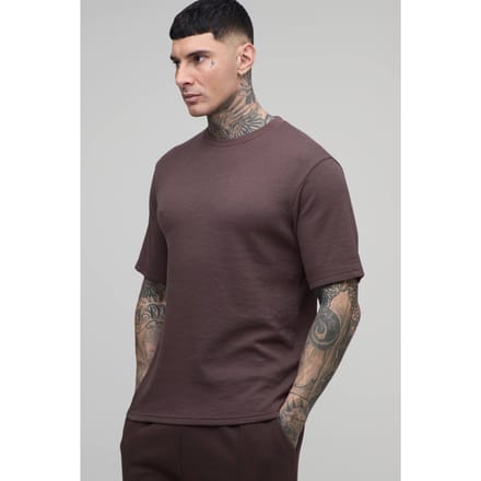 Lang Essentieel Regular Wafel T-shirt | Chocolate | Size Small