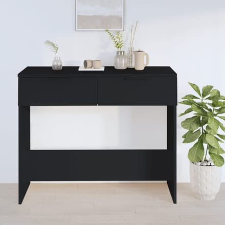 vidaXL - Wandtafel - 90x36x75 - cm - bewerkt - hout - zwart