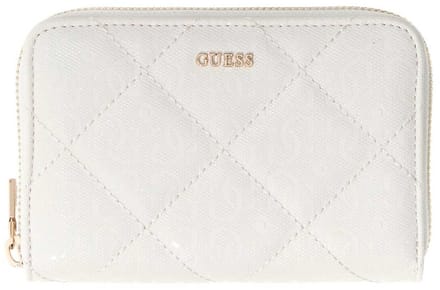 GUESS portemonnee Libby SLG Zip Around Wallet Cream White crème