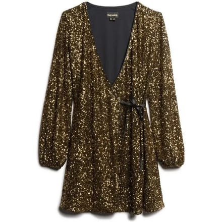 Mini-overslagjurk met pailletten Superdry