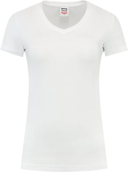 Tricorp Dames T-shirt V-hals 190 grams - Casual - 101008 - Wit - maat L