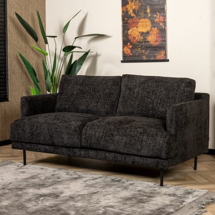 Bronx71® 2,5-zits bank Denver zwart stof chenille