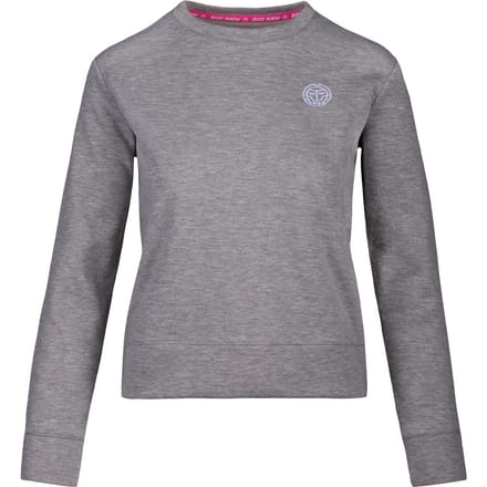 BIDI BADU Mirella Basic Crew Sweatshirt Dames-Lichtgrijs,Wit