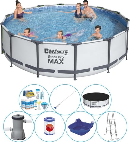 Steel Pro MAX Rond 427x107 cm - Zwembad Combinatie Deal