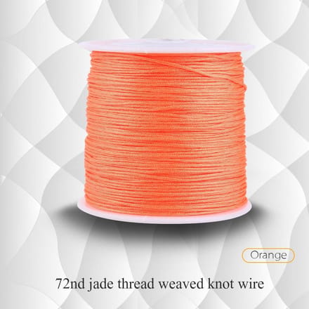 100M x 0.8mm Cordon Nylon Noeud Chinois Queue de Rat Macramé Shamballa Fil Corde Orange beige
