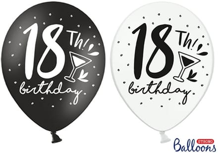Partydeco - Ballonnen 18th! Birthday, mix (50 stuks)