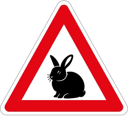 Pas op overstekende konijnen en hazen sticker | 20 cm