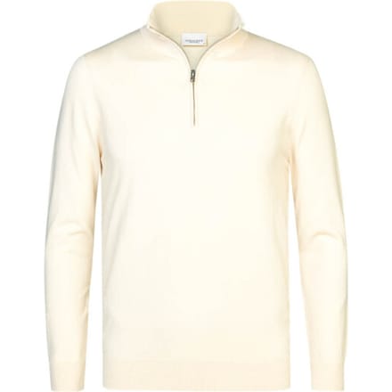 Profuomo Half Zip Pullover Luxury Off White - Maat M - Heren - Quarter zip