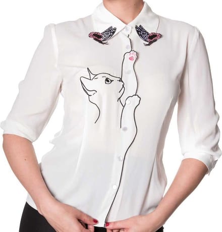 Dancing Days - Snow Bird Blouse - XL - Wit
