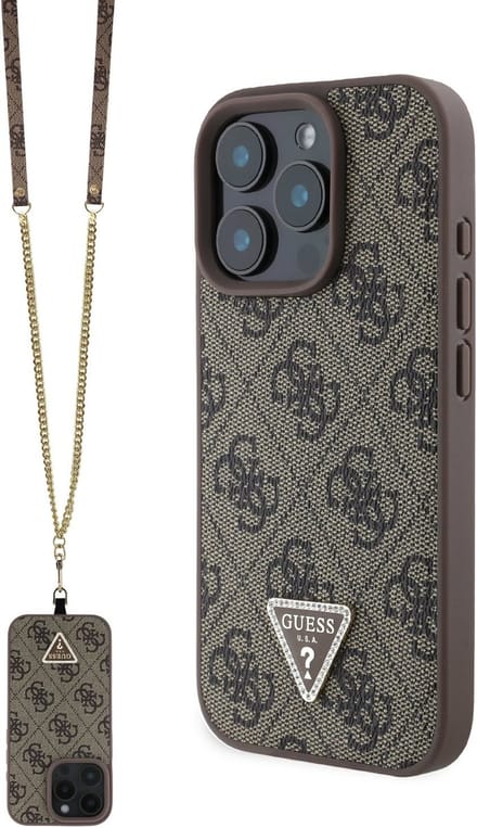 Guess Crossbody Strap geschikt voor iPhone 16 Pro Max hoesje - Bruin