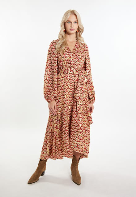 IZIA Maxi-jurk met print Dames Camel Veelkleurig