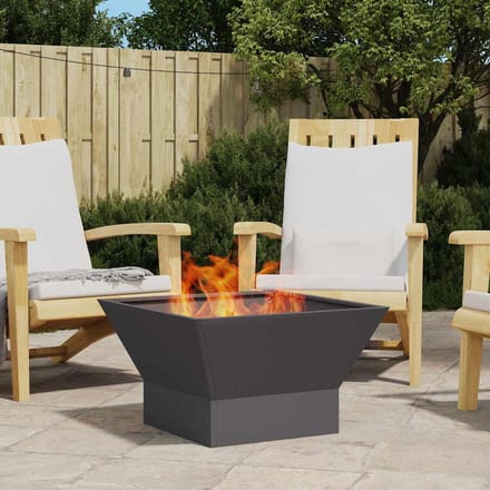 vidaXL - Vuurkom - Zwart - 60 - x - 60 - x - 35 - cm - weervast - staal