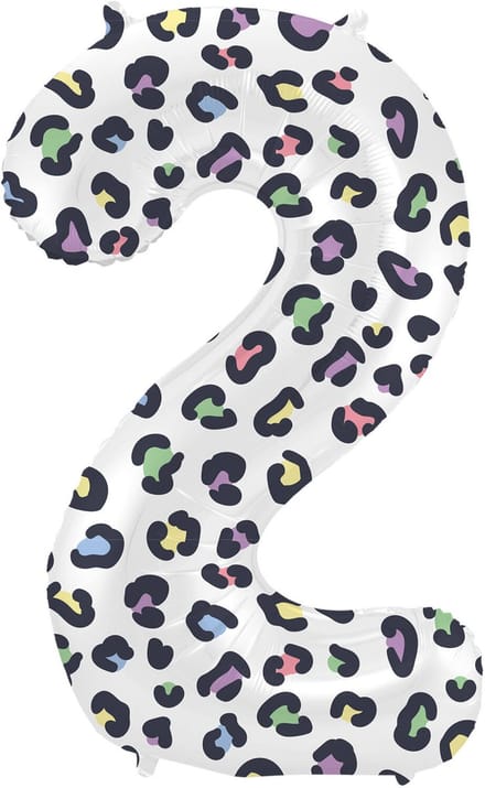 Folieballon Cijfer 2 Bright Panther - 86 cm