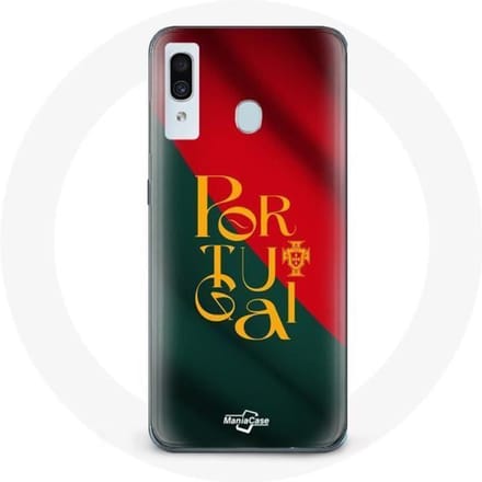 Coque - Maniacase - Samsung Galaxy A30 - Drapeau du Portugal - Souple - Noir noir