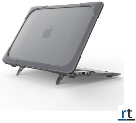 Eisenz Laptop Ultimate Hard Case - Macbook AIR 15 (A2941) M2 2023 Laptop BumperCase TPU + Rubber Model - Grey