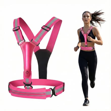 Consumerce® Reflecterend Hardloopvest met Led - Roze - Haardloopverlichting Hesje - Hardloopkleding - Hardloop Led Vest - Running Lichtjes Reflectievest