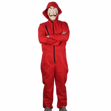 La Casa De Papel Pak Kostuum Overall Outfit Met Masker-Rood-L