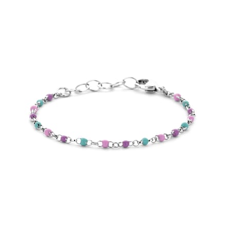 Yo&No Armband - Kinderen - Gekleurde bolletjes - emaille - Zilver 925