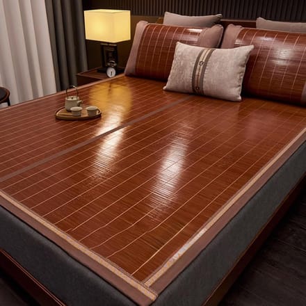 Bamboe Koelmat - Zomerkussen Mat - Comfortabele Slaap - Dubbelzijdig Ontwerp - 80x190 cm - Natuurlijk Bruin