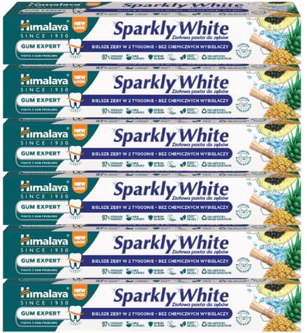 Himalaya Herbals - Kruidentandpasta Sparkly White - 6 x 75 ml - Voordeelverpakking