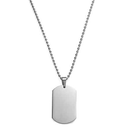 Zilverkleurige Dogtagketting