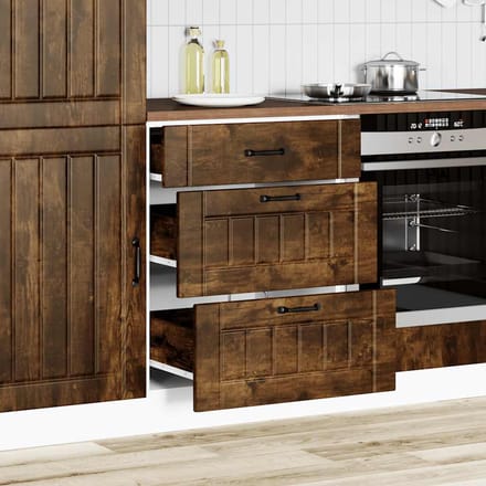 vidaXL - Onderkast - Lucca - bewerkt - hout - gerookt - eikenkleurig